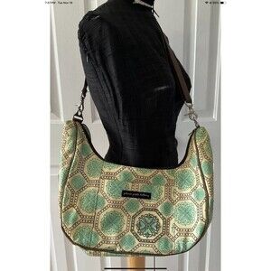 Petunia Pickle Bottom Touring Tote Diaper Bag Crossbody Beige/Teal ****READ
